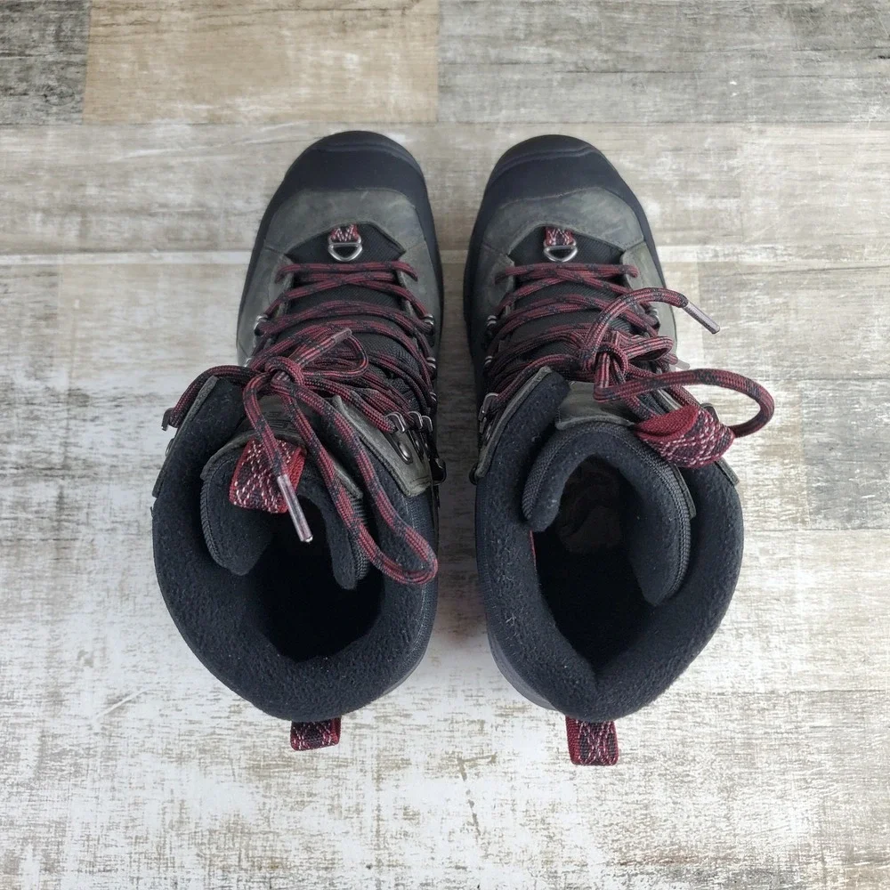 KEEN Revel IV High Polar Mens Hiking Boots Sz 9 Magnet Red Carpet Leather